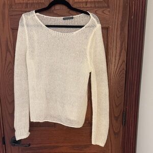 Brandy Melville ivory Scoop Neck Sweater